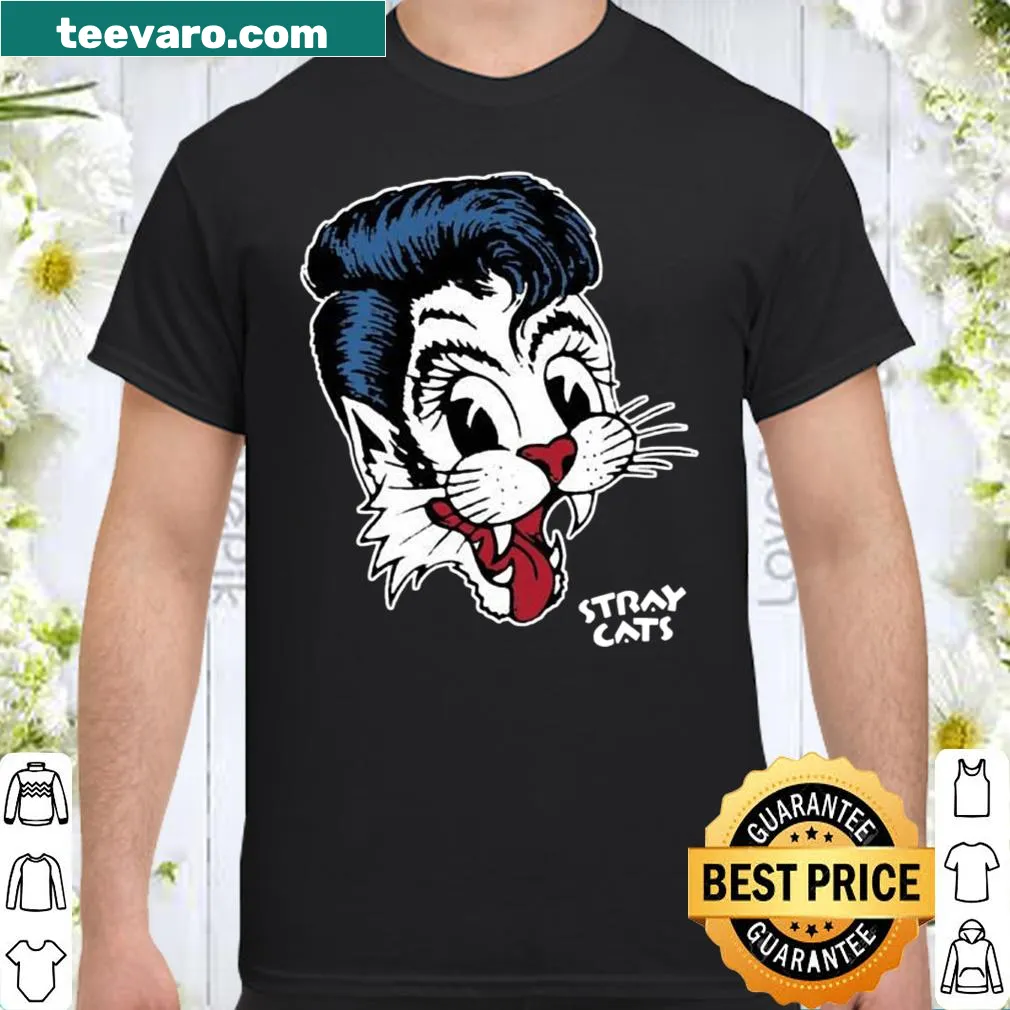 T-Shirt with Stray Cats oversized cat logo design