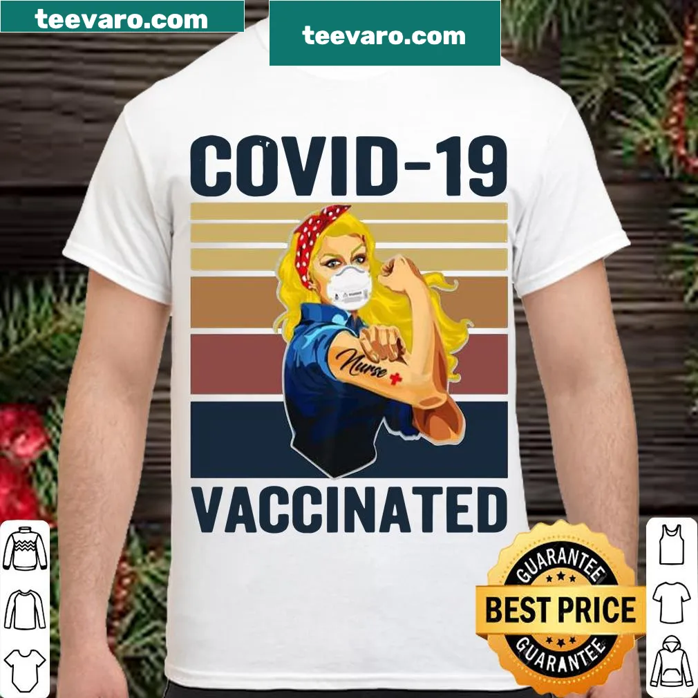 Vintage-style shirt honoring nurses with tattoo and face mask design.