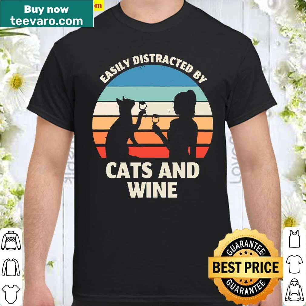 Shirt with humorous German text about cats and wine