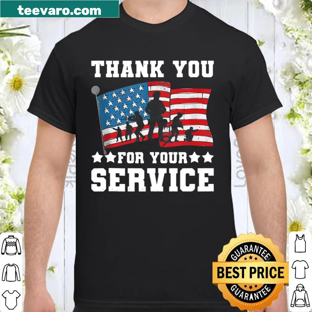 American flag design with 'Thank You For Your Service' text
