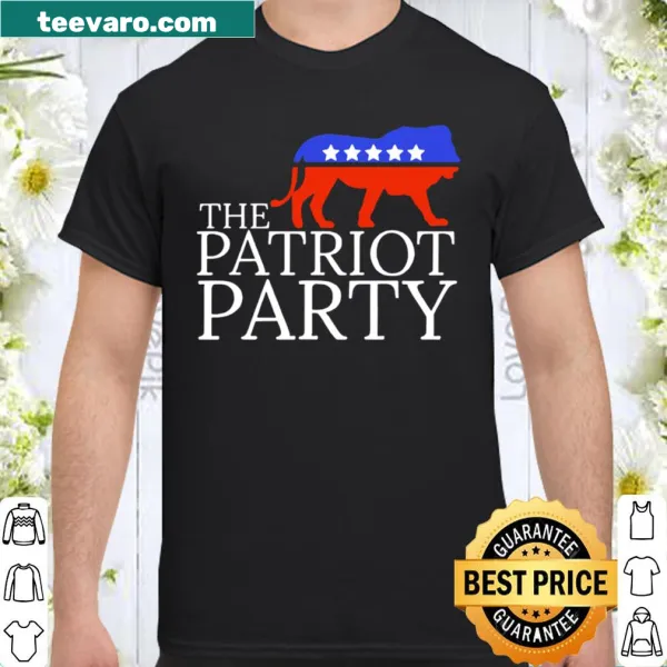 Patriotic lion graphic T-shirt representing strength and resilience
