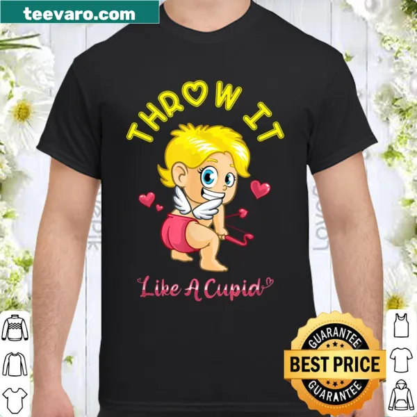 Cute Valentine's Day shirt with 'Throw It Like Cupid' text.