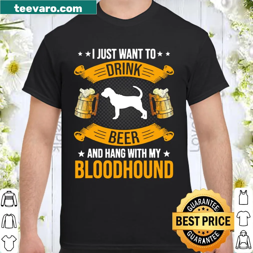 Humorous Bloodhound dog-themed shirt with playful text
