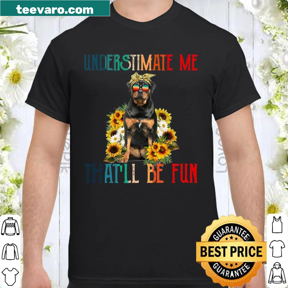Bold shirt with Rottweiler theme and empowering text