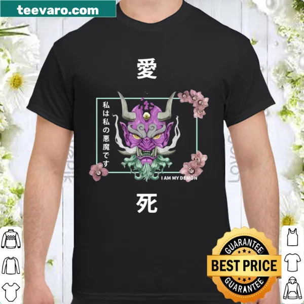 Anime Oni design shirt featuring love and death themes.