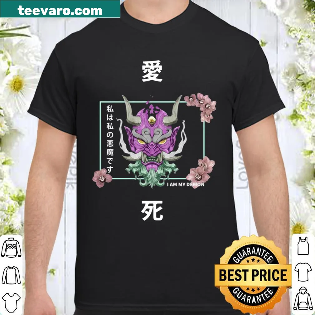 Anime Oni design shirt featuring love and death themes.