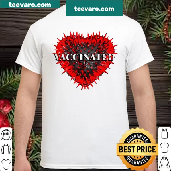 Heartfelt shirt promoting vaccination support with heart graphics