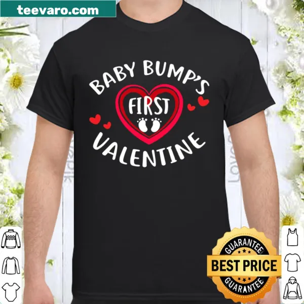 Adorable shirt celebrating a first Valentine during pregnancy for expectant mothers.