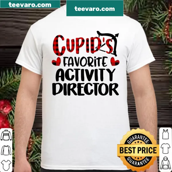 Buffalo plaid shirt with Cupid design and text 'Favorite Activity Director'