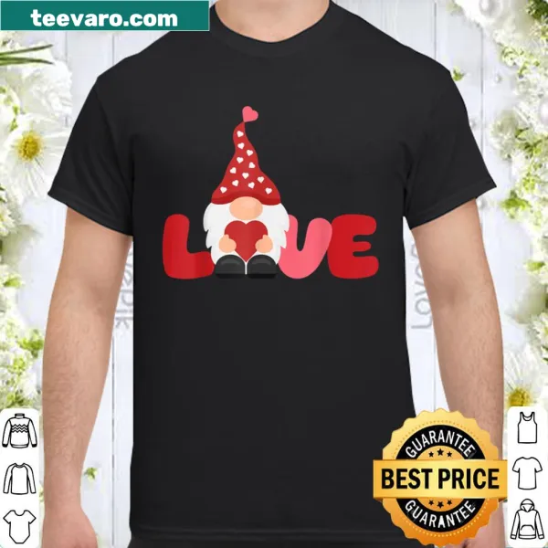 Adorable gnome holding a heart graphic