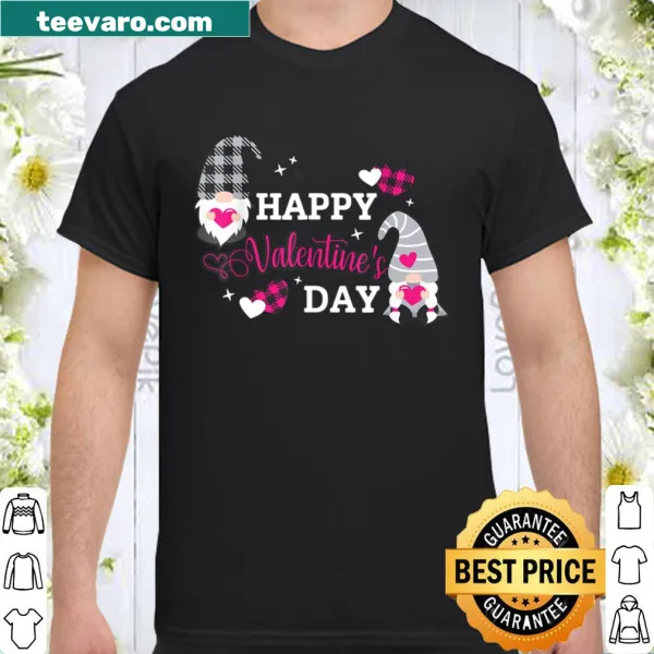 Cute Valentine's Day shirt with gnomes holding hearts