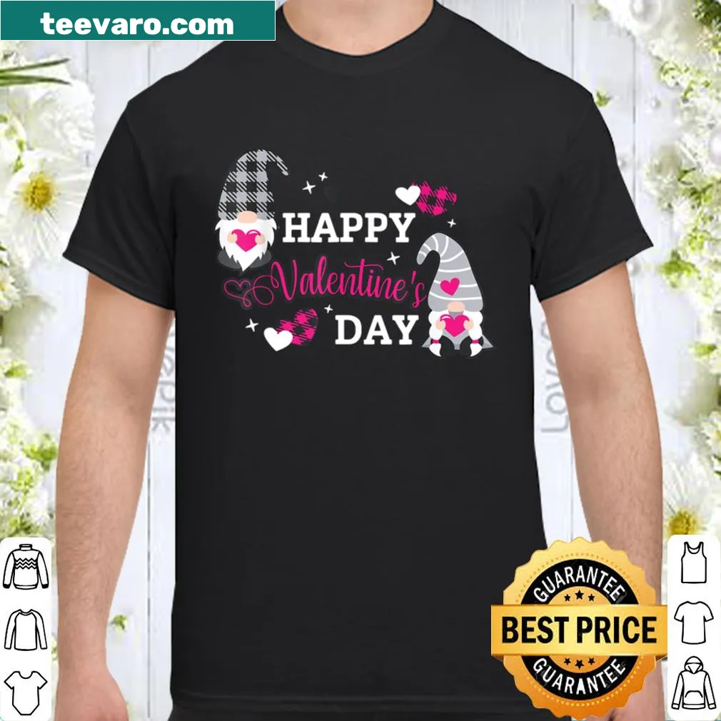 Cute Valentine's Day shirt with gnomes holding hearts