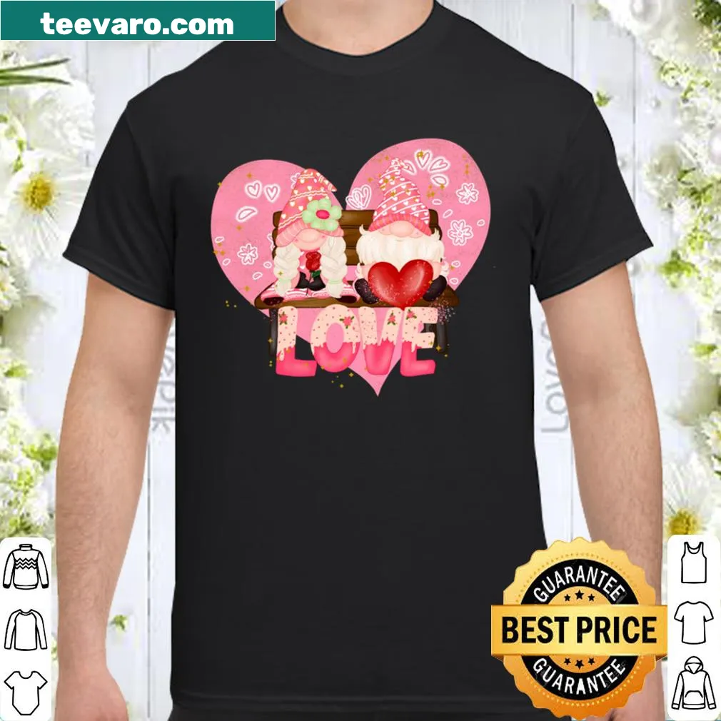Gnome design holding hearts for Valentine's Day, great for couples