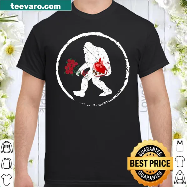 Funny Valentine's Day Bigfoot shirt with playful graphic