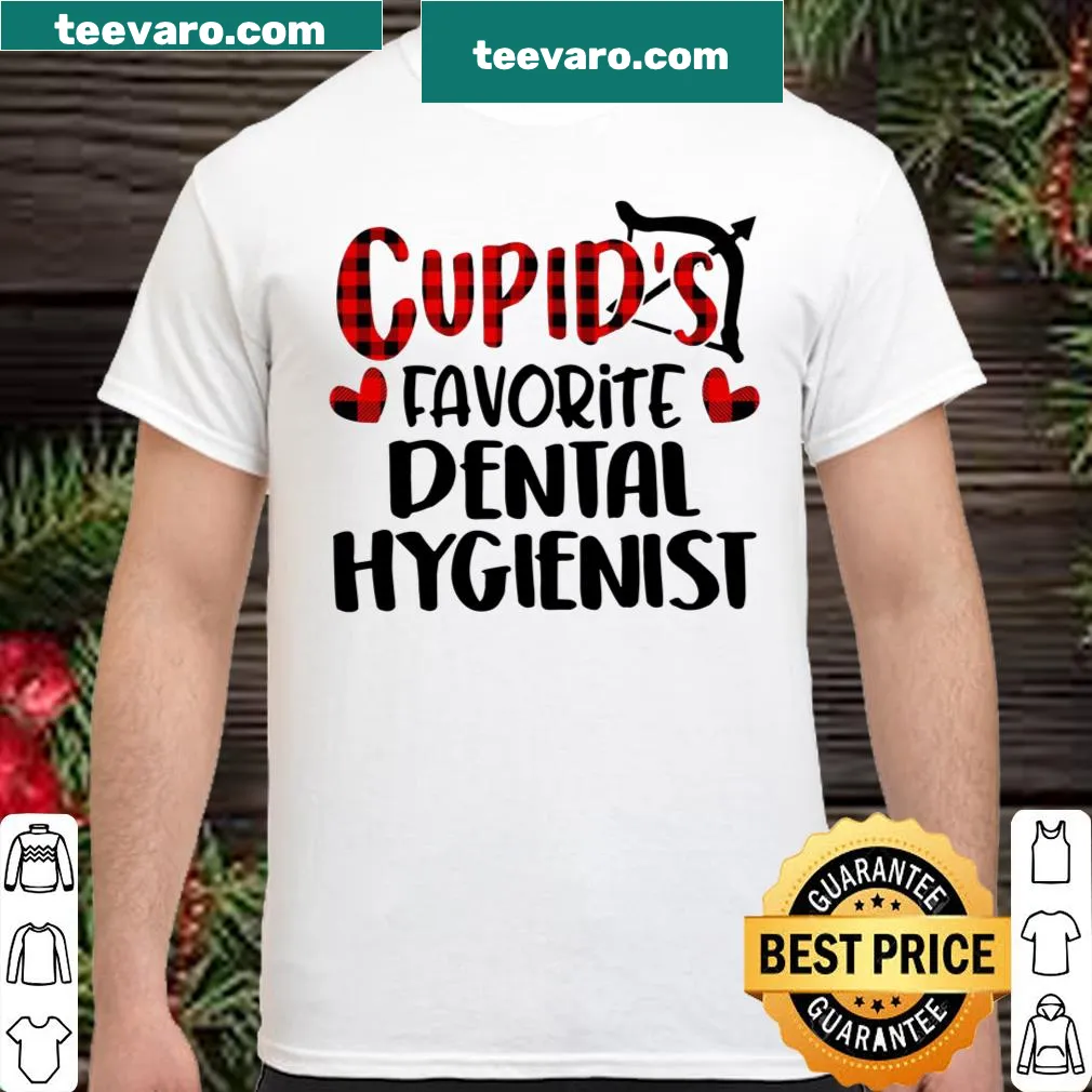 Cute Valentine's Day shirt for dental hygienists with plaid design