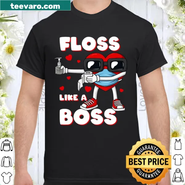 Funny Valentine's Day shirt for kids featuring a masked heart graphic.