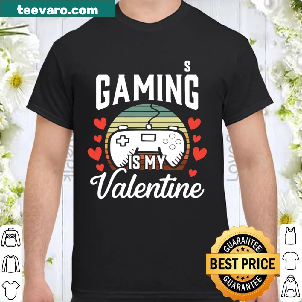 Retro-style shirt with 'Gaming Is My Valentine' text