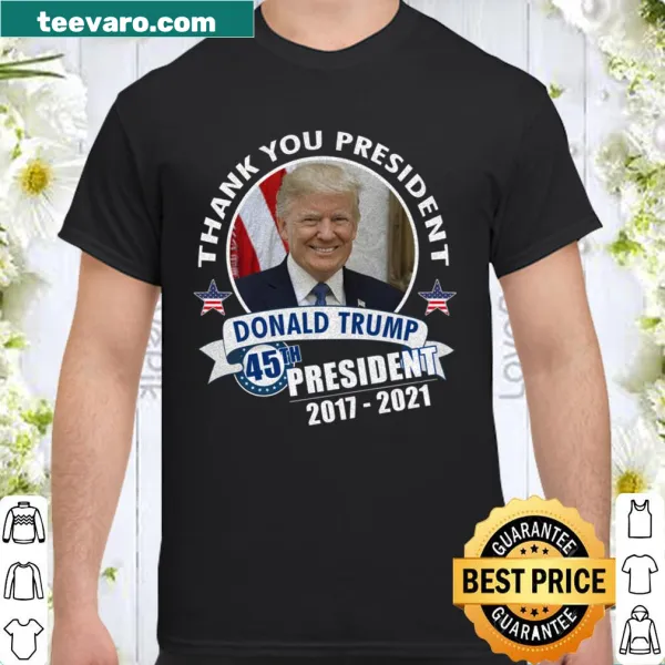 Patriotic shirt with 'Vielen Dank, Präsident Donald Trump' text
