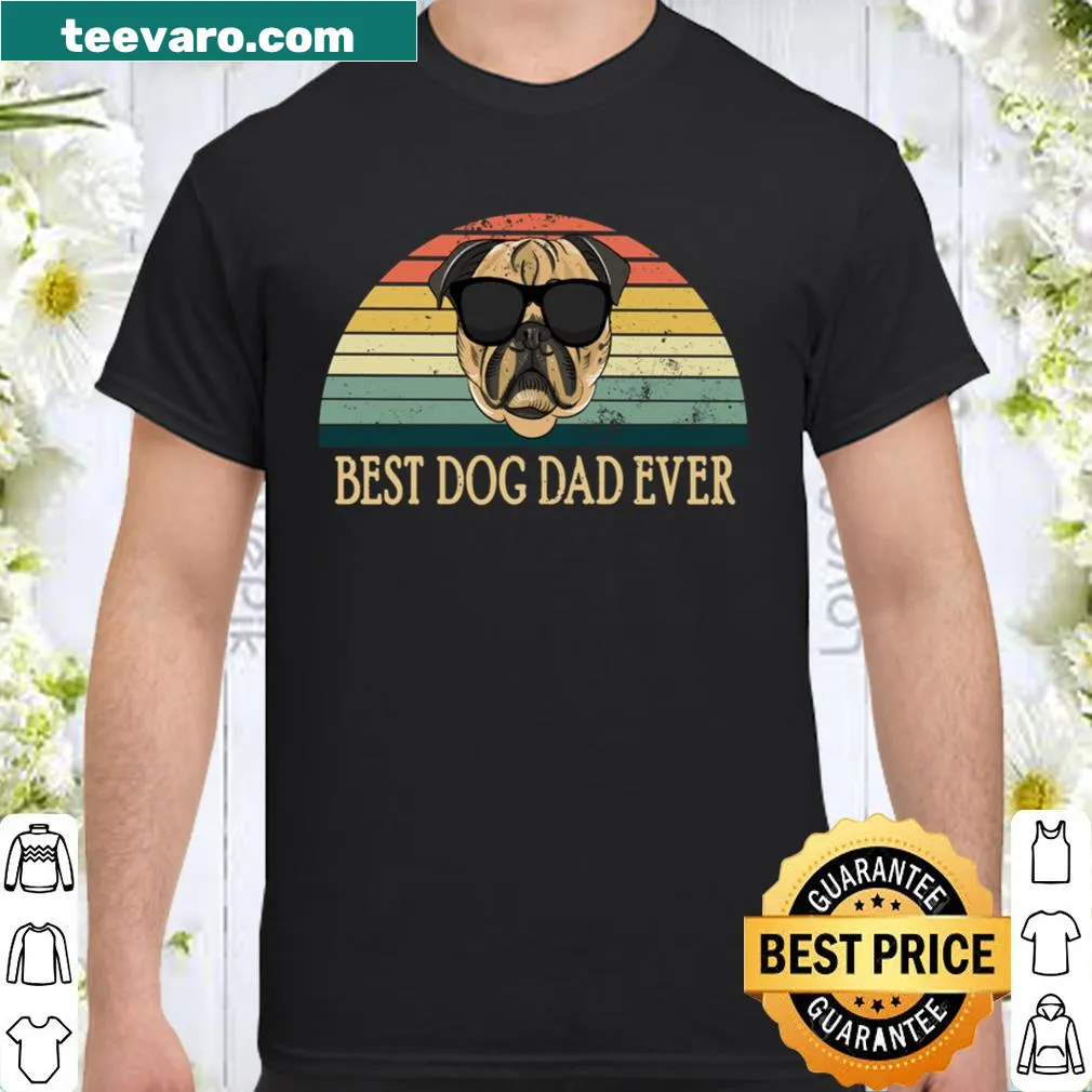 Vintage dog dad shirt with funny pug graphic and text