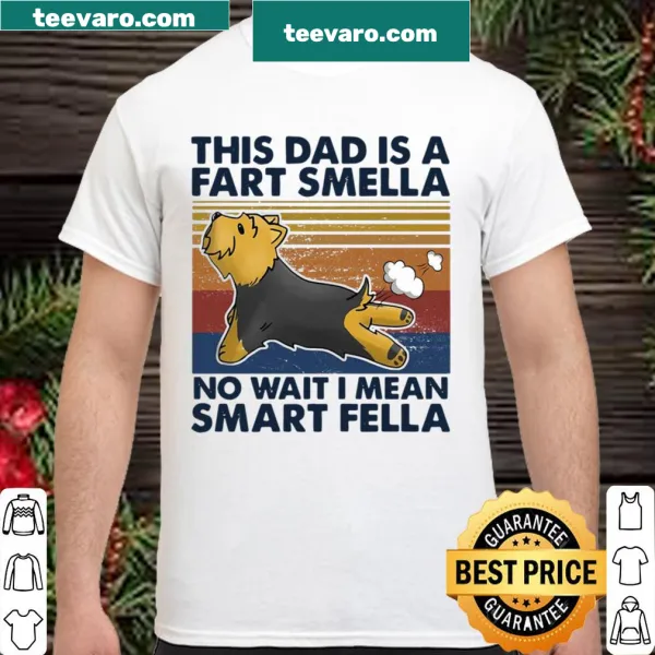 Humorous vintage shirt for dog dads; funny text about being smart and a dad