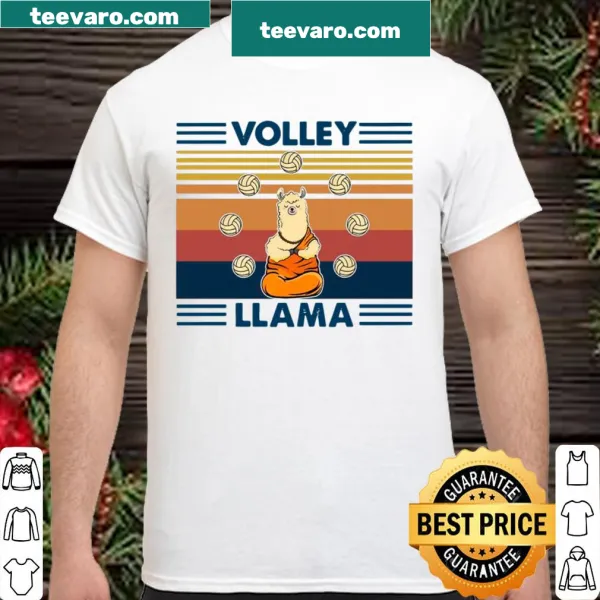 Vintage llama graphic T-shirt with volleyball theme for playful wear