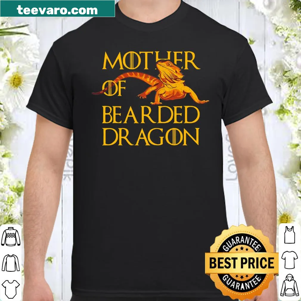 Funny Mother of Bearded Dragons shirt with bold text and reptile graphic