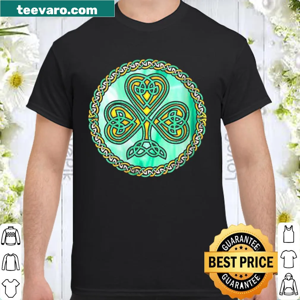 Celtic knot and shamrock design shirt for women celebrating Irish heritage