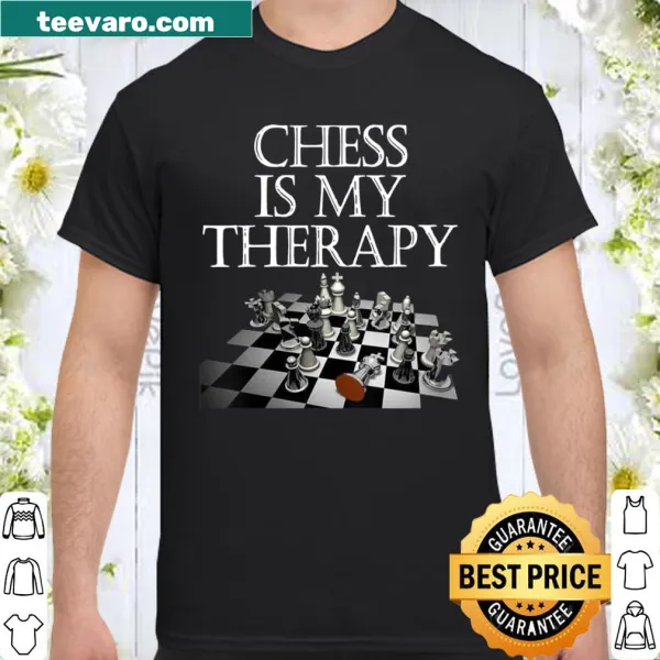Womens shirt with 'Chess is my therapy' text