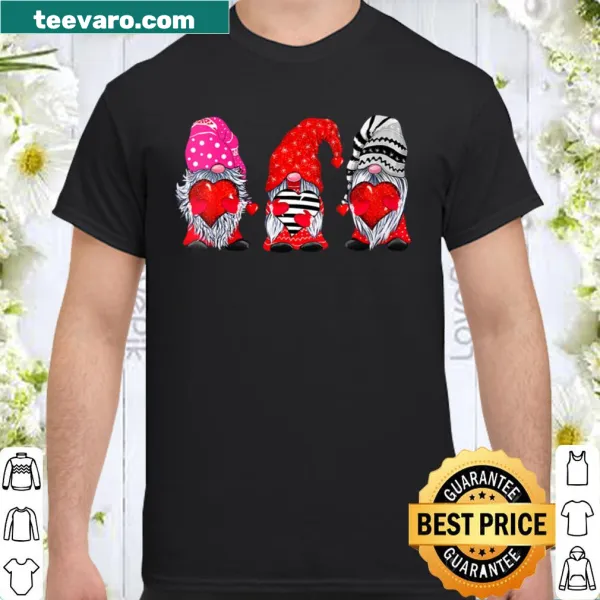 Cute gnome illustration on Valentine's Day shirt for women