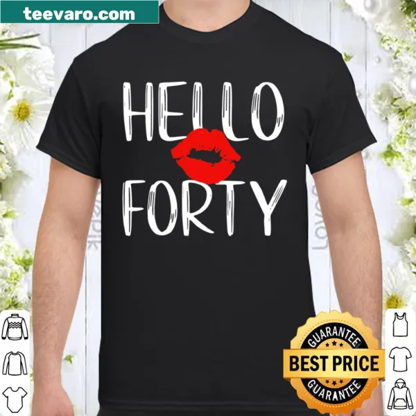 Cute shirt celebrating a 40th birthday with playful lips design.