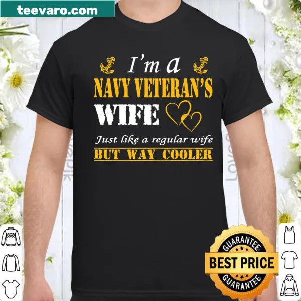 Navy veteran's wife t-shirt with supportive text design.