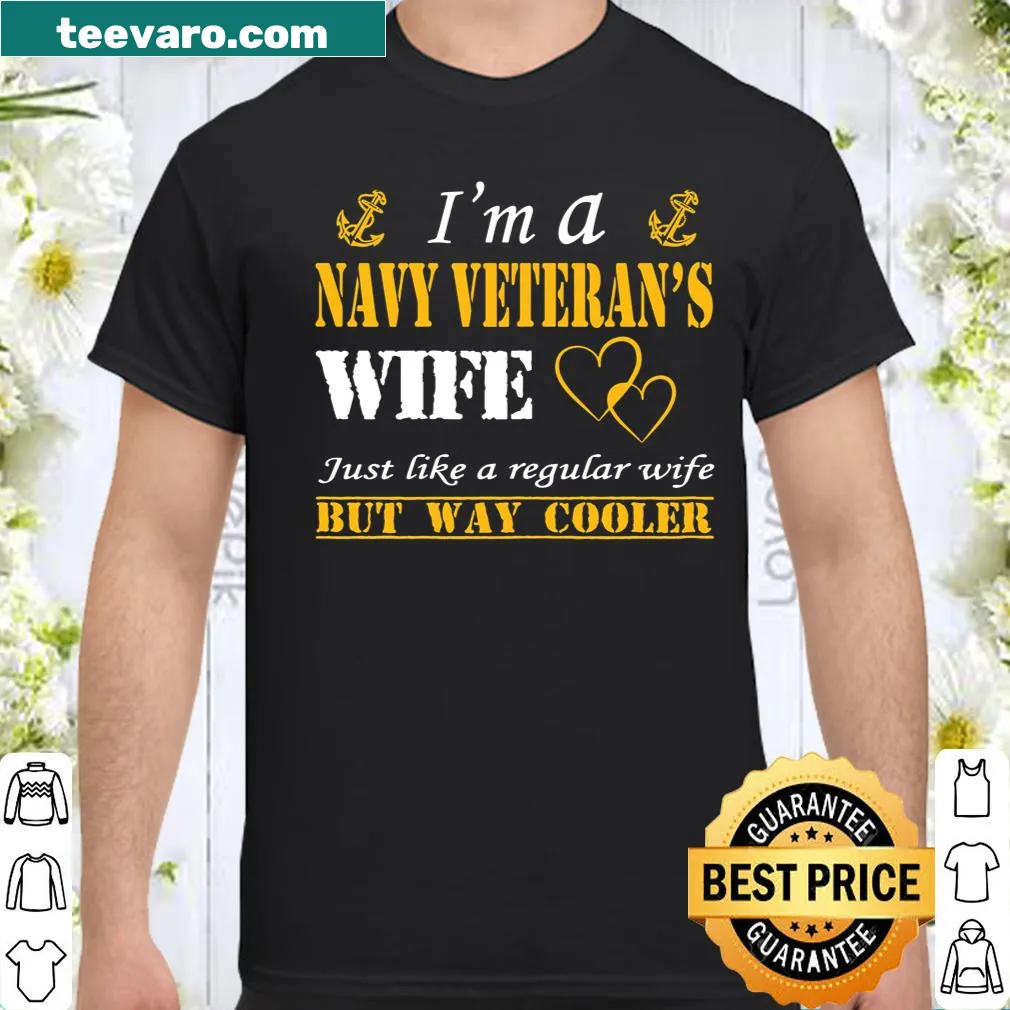 Navy veteran's wife t-shirt with supportive text design.