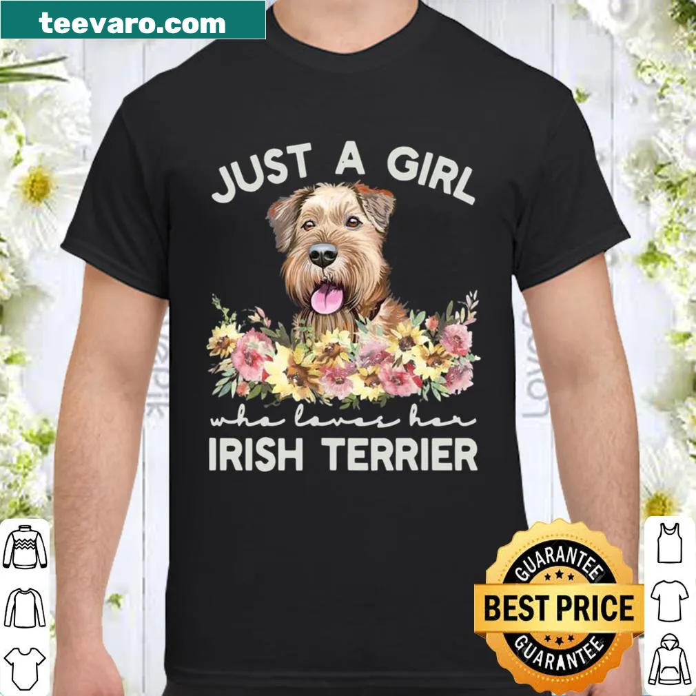 Illustrative T-shirt showing love for Irish Terriers.