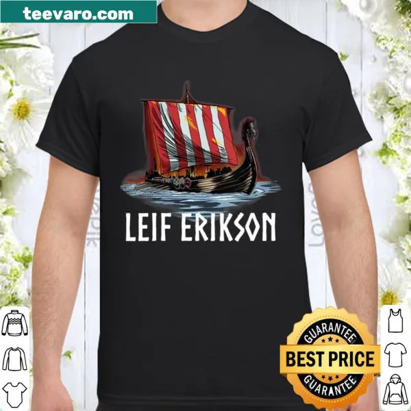 Viking ship themed shirt with Leif Erikson illustration