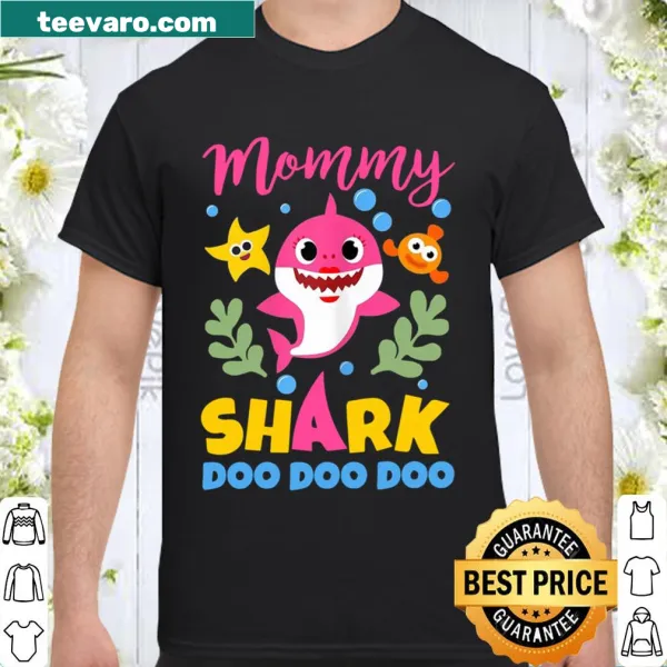 Cute Mommy Shark shirt featuring playful baby shark illustration