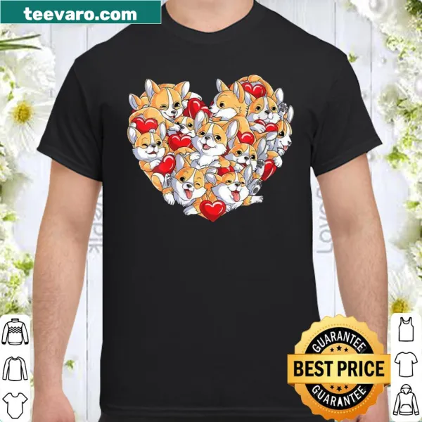 Corgi heart graphic shirt for Valentine's Day