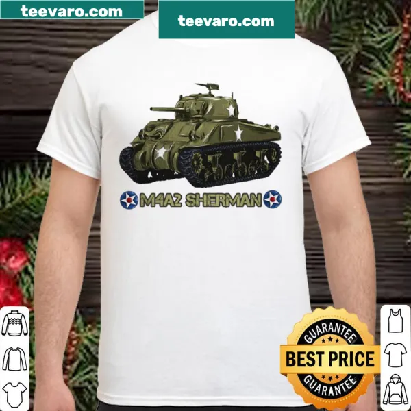 Shirt featuring an illustration of the M4A2 Sherman tank