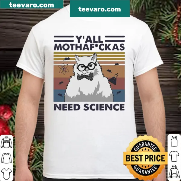 Vintage-style shirt with a humorous science-themed graphic