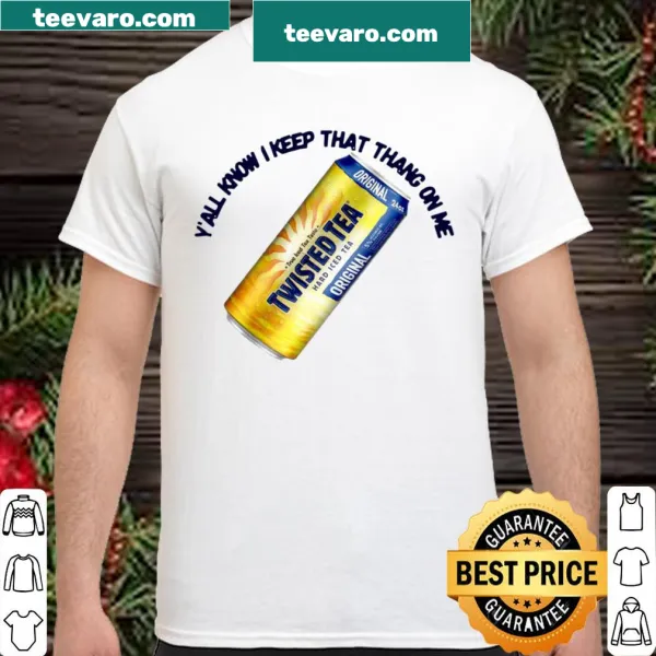 Humorous shirt with bold typography saying 'I keep that thang on me'