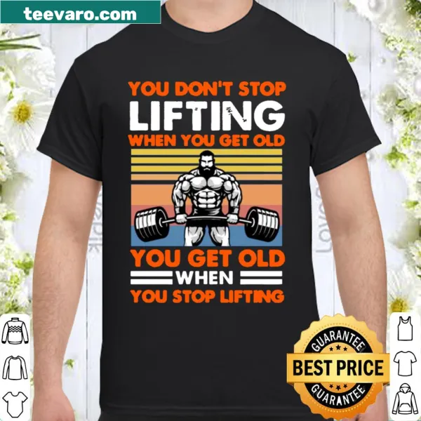 Inspirational fitness quote on a lifting-themed vintage shirt