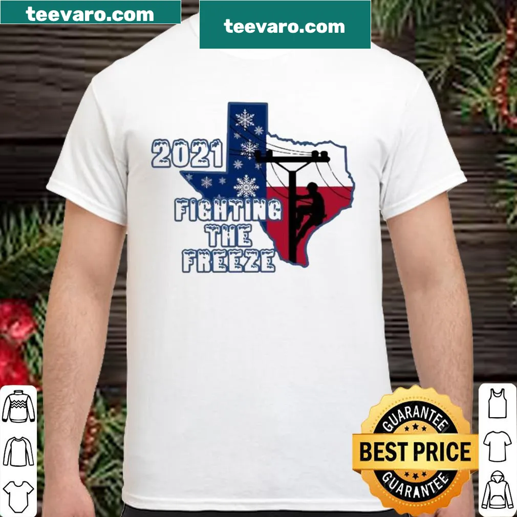 Bold shirt with 'Fighting the freeze' text