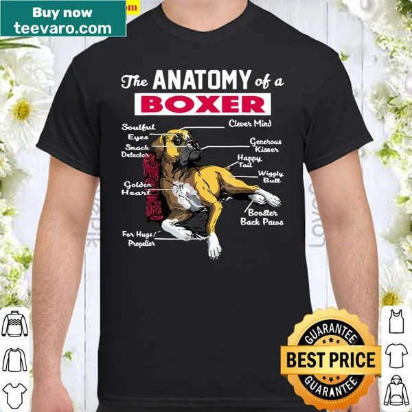 Funny Boxer dog anatomy illustration shirt for dog lovers