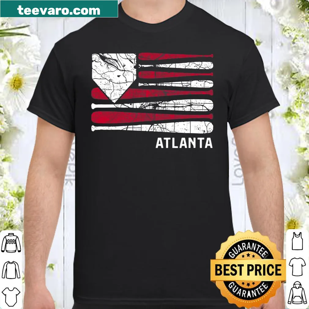 Shirt with typography stating 'Atlanta Baseball Is American'