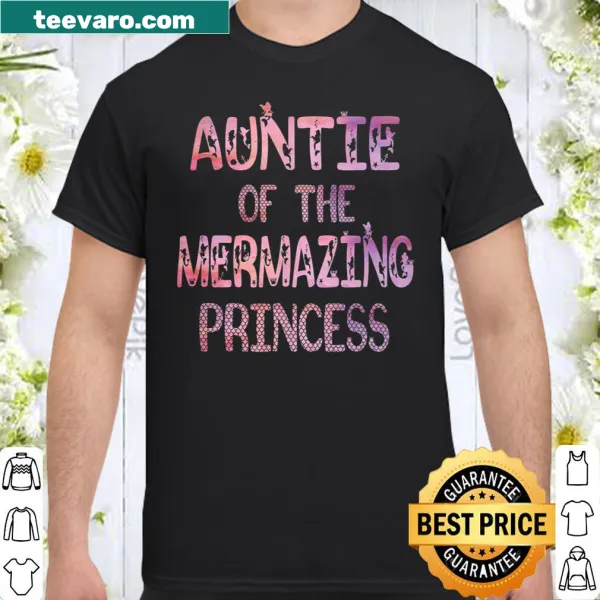 Mermaid-themed aunt t-shirt for a birthday party celebration