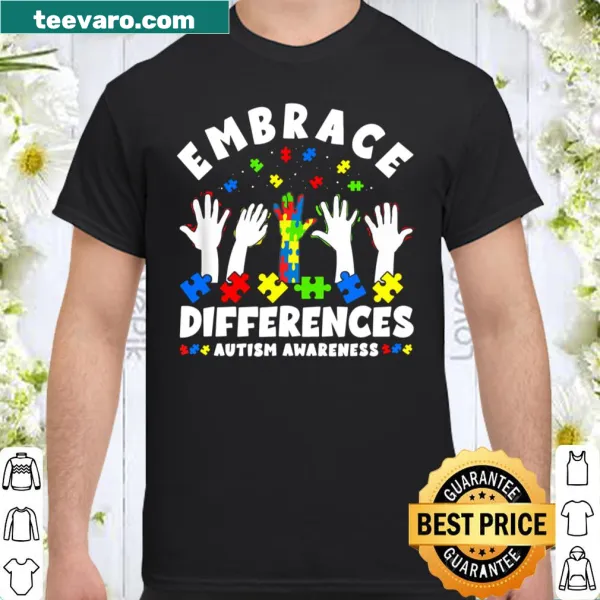 Inspirational t-shirt for autism moms with the phrase 'Embrace Differences'