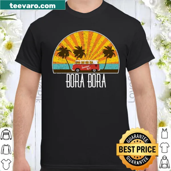 Vacation souvenir shirt featuring Bora Bora illustrations