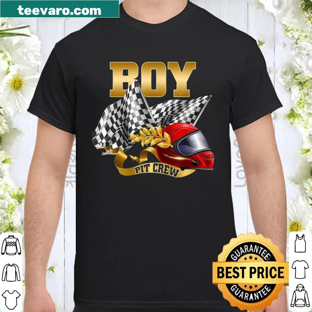 Pit crew-themed graphic for a boy's birthday shirt.