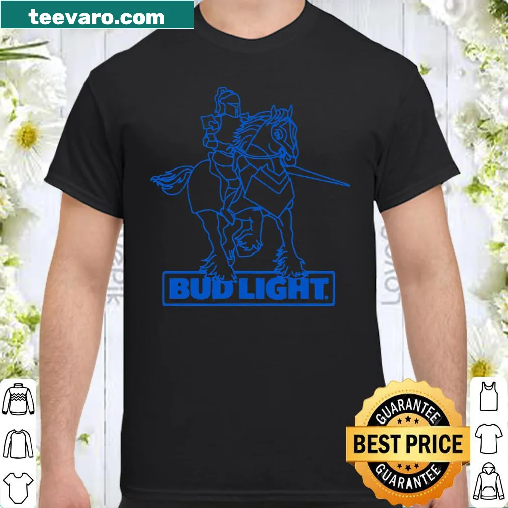 Humorous Bud Light shirt featuring a knight and 'Dilly Dilly' text