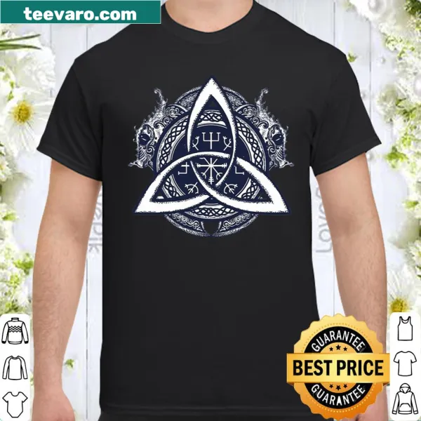 Celtic knot design shirt featuring a bold Triskele symbol