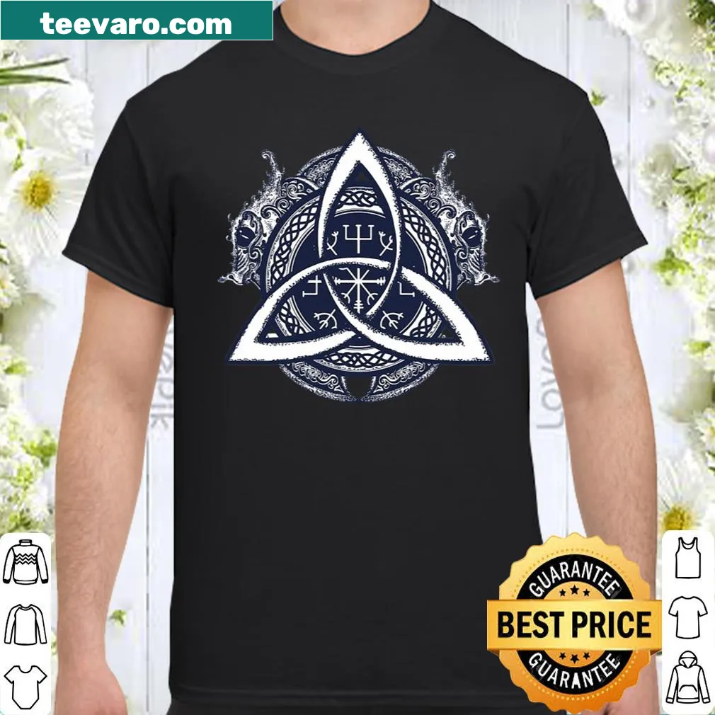 Celtic knot design shirt featuring a bold Triskele symbol
